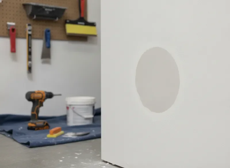 Seamless drywall patch ready for paint